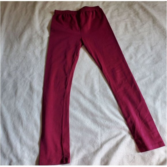 Adorable Essentials Leggings 10t maroon burgundy color solid layering piece - Picture 5 of 6